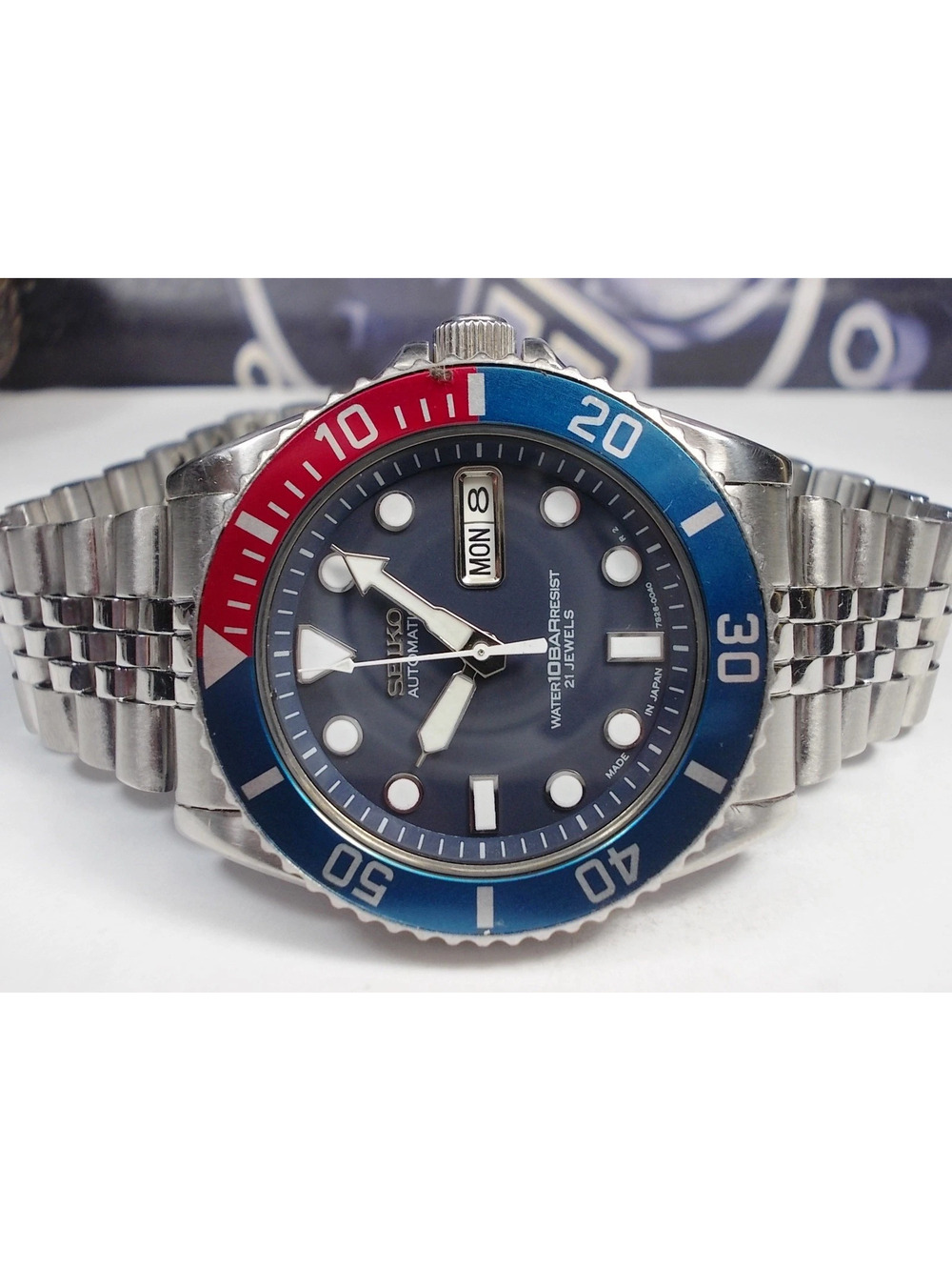 SEIKO 10BAR SKX033J 'JAPAN' DAY/DATE AUTO MENS WATCH 7S26-0040, PEPSI -SN 712608